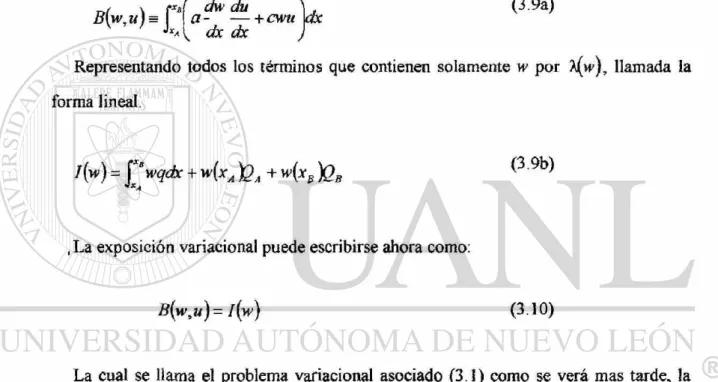 fig. 3.1 (c), x= coordenada global x = coordenada local, (b) un elemento típico, con la  definición de variables primarias («)y secundarias (£?)de los nodos elementos