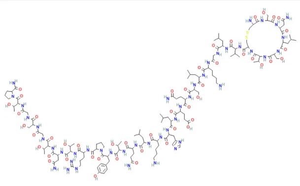 Figura 1. Estructura química de la calcitonina de salmón 