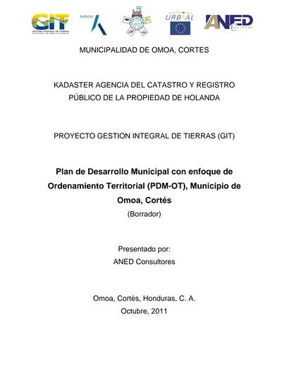 Plan De Desarrollo Municipal Con Enfoque De Ordenamiento Territorial Pdm Ot Municipio De Omoa 5795