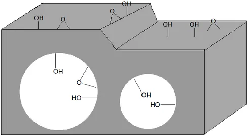 Figura 11. Localización de grupos hidroxilos. Los grupos hidroxilos tienen  entornos químicos y, por lo tanto, reactividad diferente 