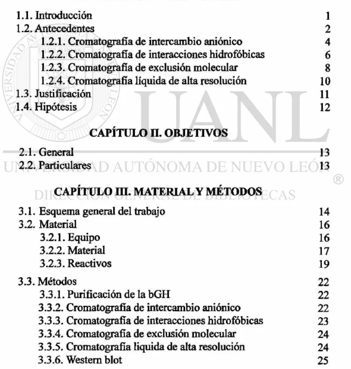 TABLA DE CONTENIDO 