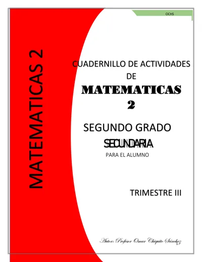 MATEMATICAS 2 SEGUNDO GRADO SECUNDARIA CUADERNILLO DE ACTIVIDADES DE ...