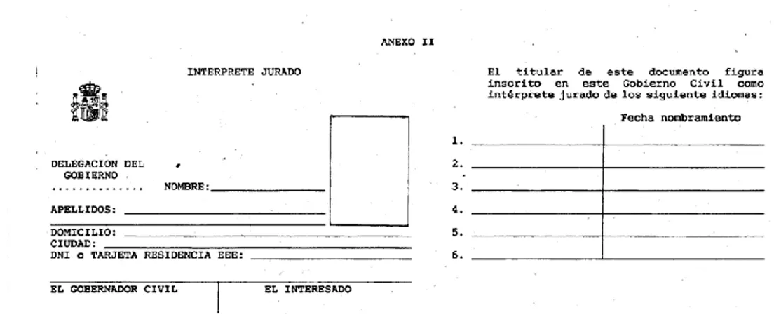 Figura 1. Primer carné de TIJ (1988)  