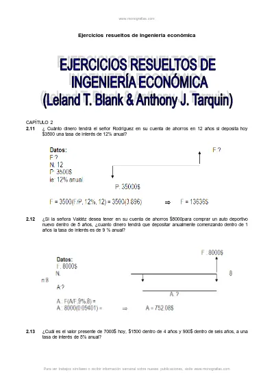 Ejercicios Resueltos Ingenieria Economica