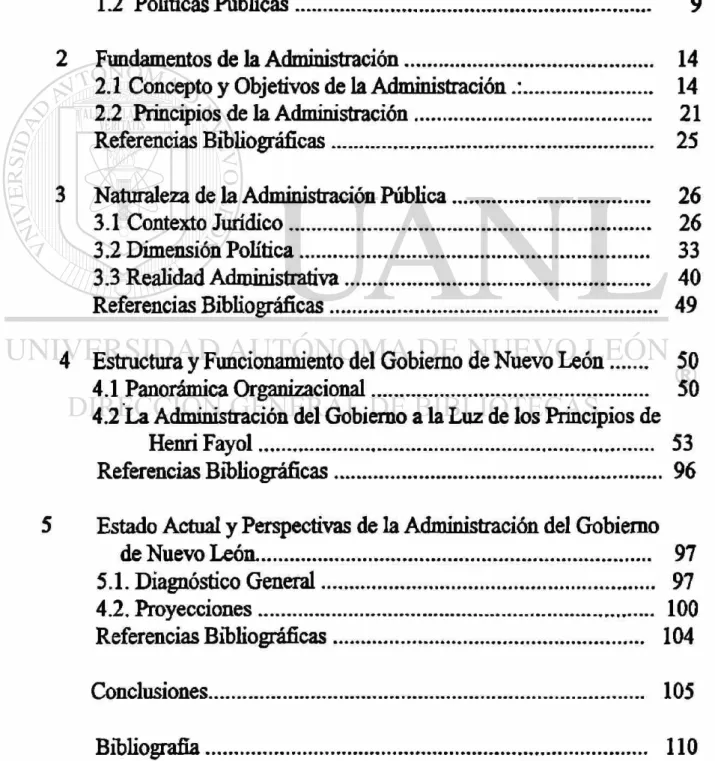 TABLA DE CONTENIDO 