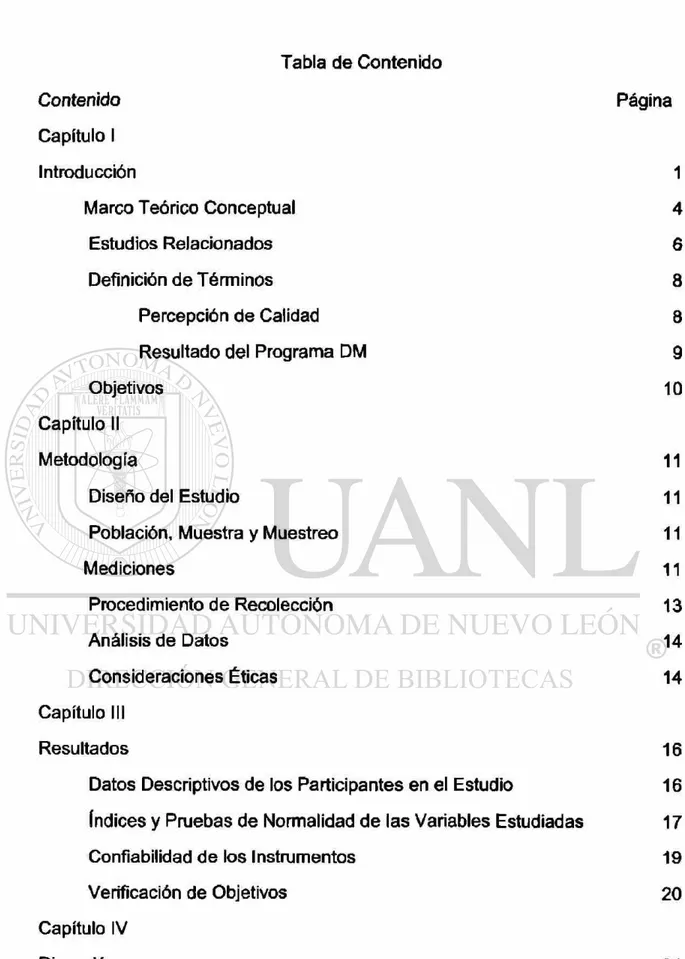 Tabla de Contenido 