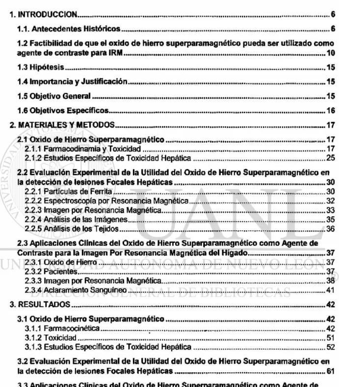 TABLA DE CONTENIDO 