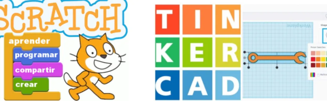Fig. 7: Scratch y Tinkercad. 