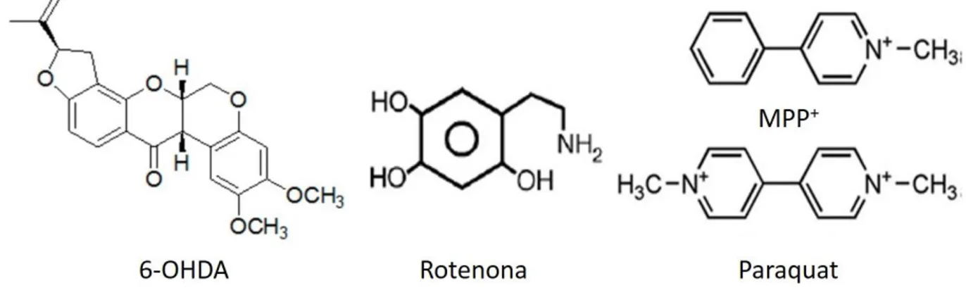 Fig.  3.  Neurotoxinas  relacionadas  con  la  enfermedad  de  Parkinson.  Estructura 