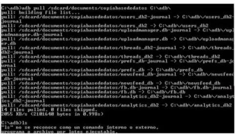 Figura 23. Extracción de datos de las bases de datos en android 