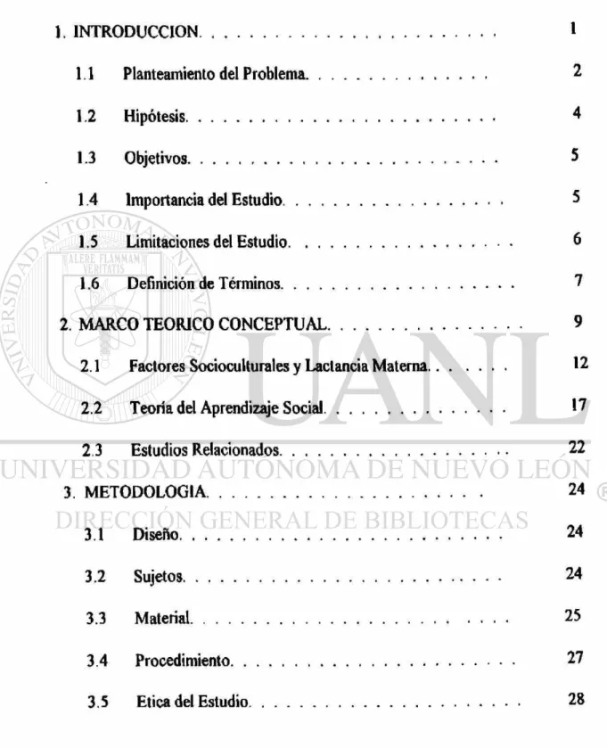 TABLA DE CONTENIDO 
