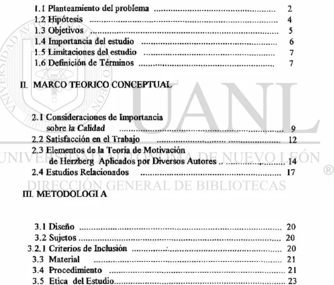 TABLA DE CONTENIDO 