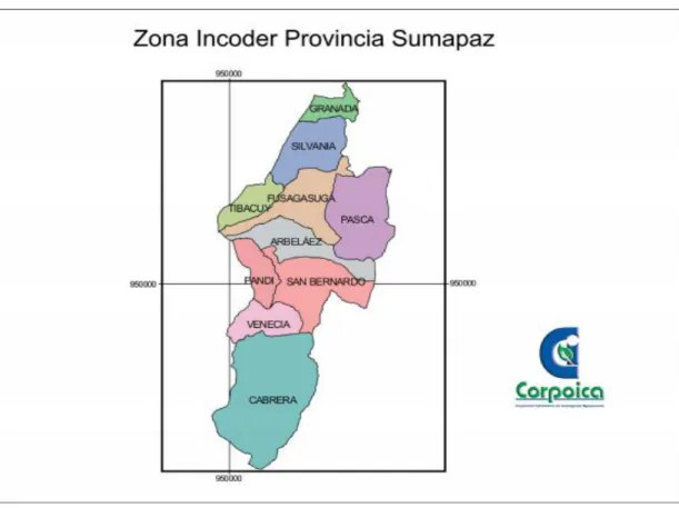 Mapa Provincia Sumapaz:  (Castañeda, 2005)