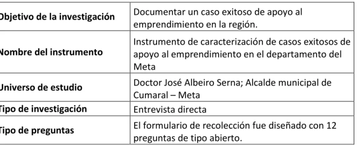 Tabla 2. Ficha técnica entrevista 