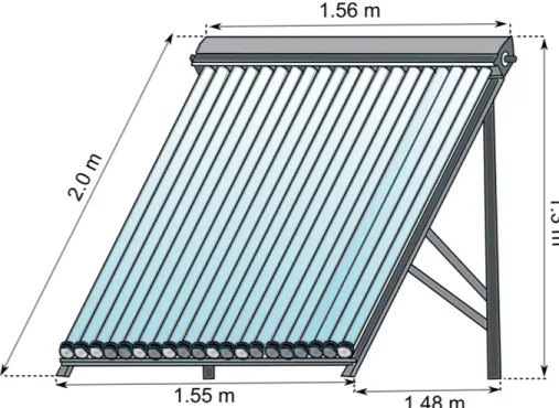 Figura 4.2: Diagrama del colector solar de tubo al vaci´o utilizado para la instalaci´on experimental