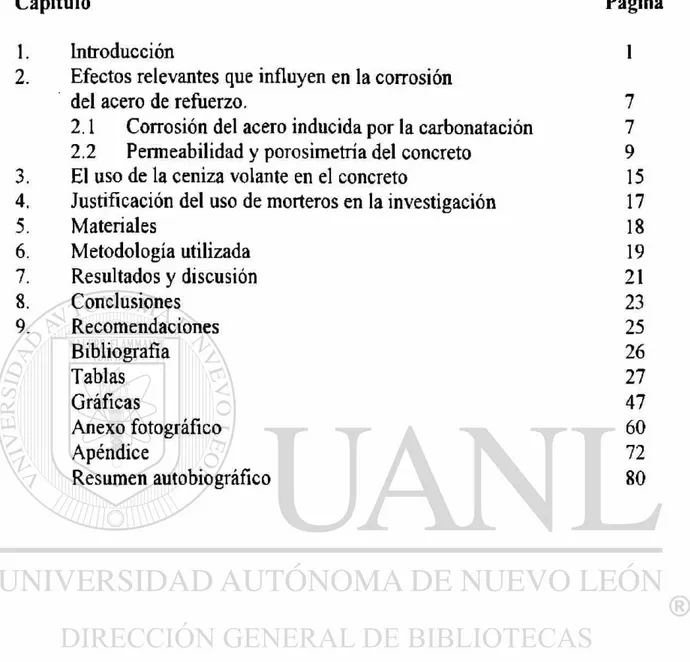 TABLA DE CONTENIDO 