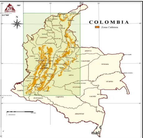                                              Figura 2. Mapa Cafetero de Colombia.  