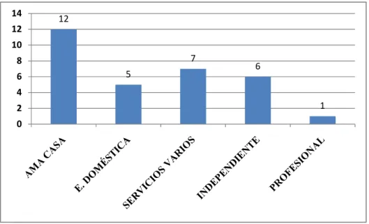 Figura 18 . Distribución según la actividad laboral que desempeñan. 