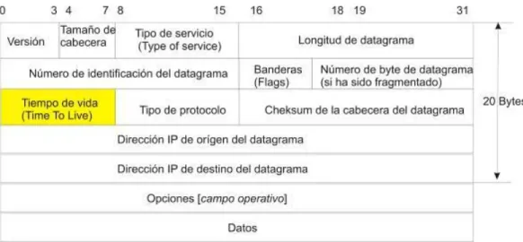 Figura 3. Estructura de un datagrama IP V 4.0 