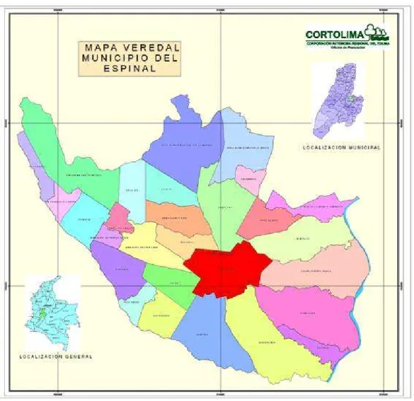 Ilustración 1. Mapa Político del Municipio del Espinal 