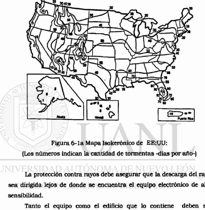 Figura  6 - l a Mapa Isokerónico de EE:UU: 
