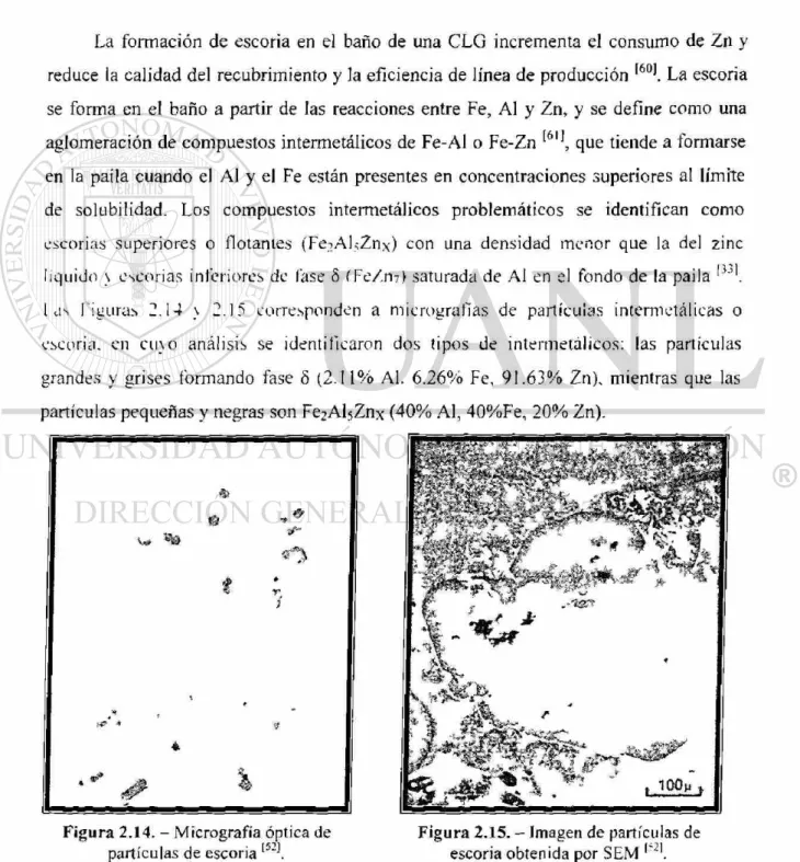 Figura 2.14. - Micrografia óptica de Figura 2.15. - Imagen de partículas de  partículas de escoria  |52) 