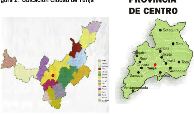 Figura 2.  Ubicación Ciudad de Tunja 