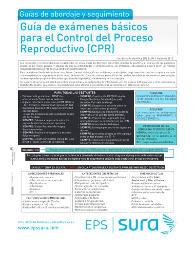 Guía De Exámenes Básicos Para El Control Del Proceso Reproductivo Cpr 5275