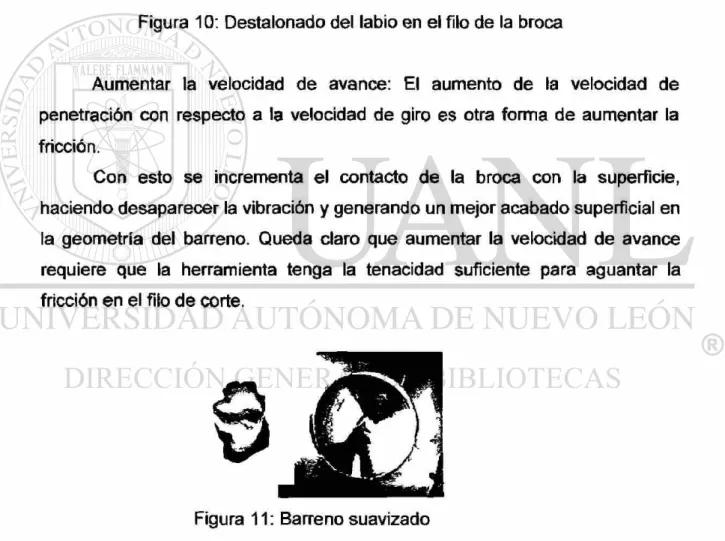 Figura 10: Destalonado del labio en el filo de la broca 