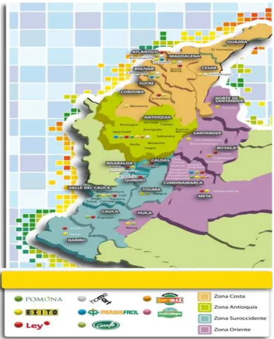 9. MAPA GEOGRAFICO DE LA CADENA DE ALMACENES 
