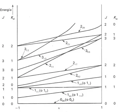 Figura 1.2. Diagrama de correlación de niveles de energía del trompo asimétrico. 