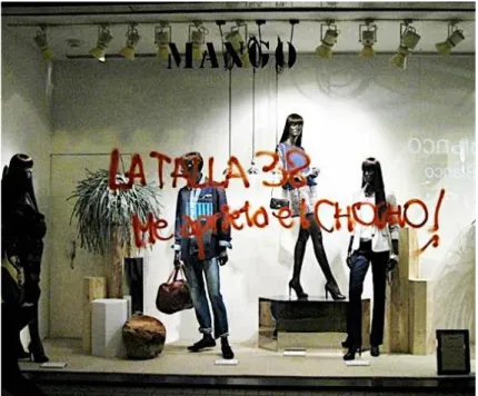 Figura 3: acción feminista en escaparate de Mango 14