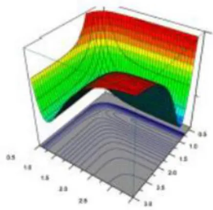 Figura 4: Representación tridimensional de la SEP de dos variables. 