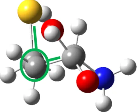 Figura 17: Proyección de Newman de la homocisteína con los carbonos b y g alineados. 