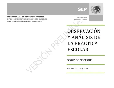 ObservaciÓn Y AnÁlisis De La PrÁctica Escolar