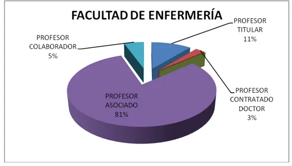 Gráfico 4.4 Distribución de PDI de la Facultad de Enfermería. 