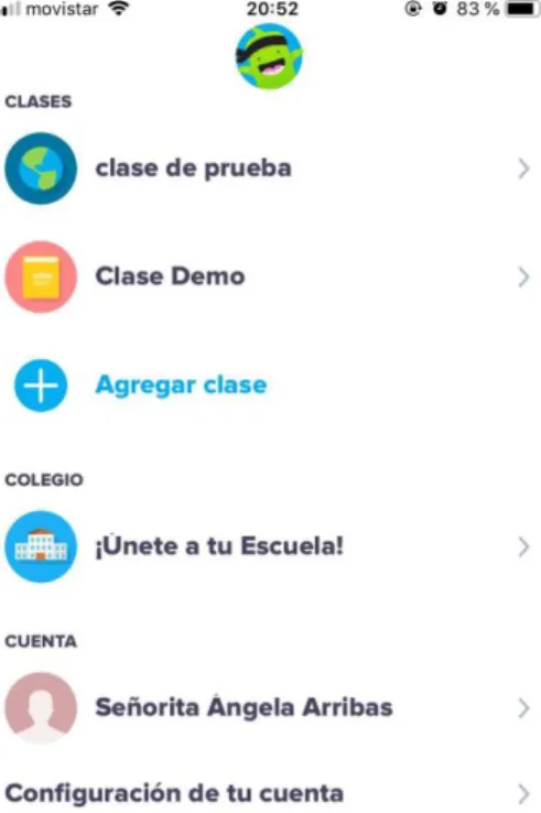 Fig. 7.  Panel de control del perfil de docente. 