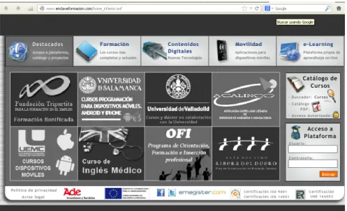 Gráfico 2. Plataforma de teleformación de Enclave Formación, S.L. 