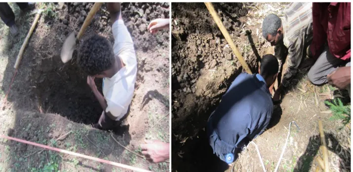 Fig. 8: An example of soil sampling in different land use types of the study area using pit sampling method