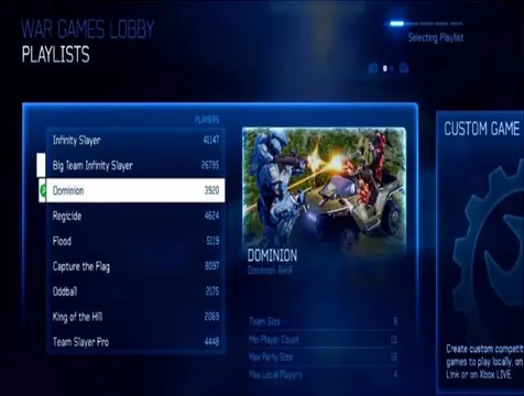 Figure 2. Halo character customisation tutorial - players can choose the entry point for engagement in  the level from a list of options (Screen shot from  https://www.youtube.com/watch?v=6f-Dm-VdaXs ) 
