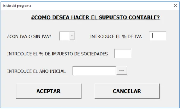 Figura  5 Inicio del programa y formulario 