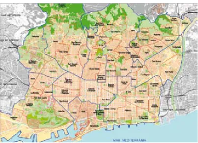Mapa dels barris de la ciutat de Barcelona