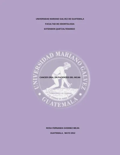 UNIVERSIDAD MARIANO GALVEZ DE GUATEMALA FACULTAD DE ODONTOLOGIA