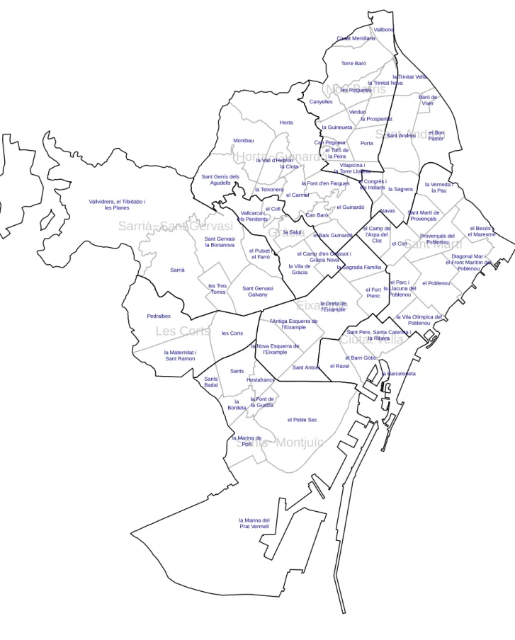 Mapa guia dels Barris