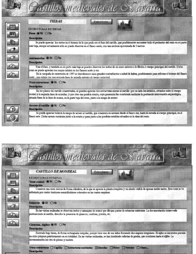 Figura 6.- A -Base de datos estructurales. Descripción de las estructuras externas. B -Base de datos  estructurales