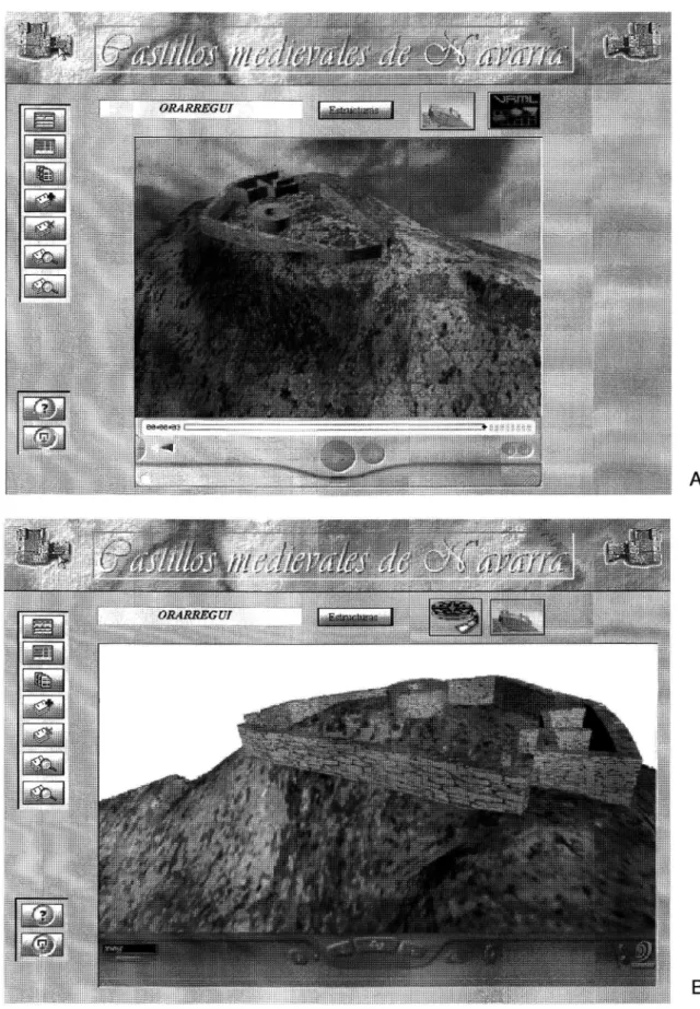 Figura 10.-A -Base de datos multimedia. Representación de reconstrucción tridimensional  animada