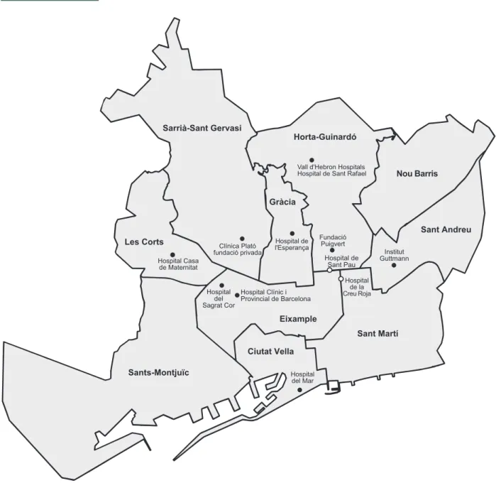 Mapa dels hospitals de la XHUP