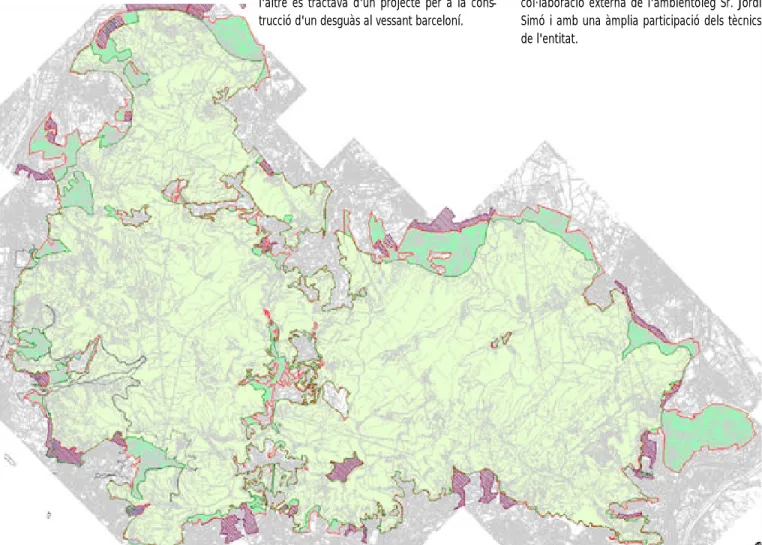 Mapa de treball per a la proposta de nous límits de Collserola i delimitació del futur Parc Natural, en fase d'estudi