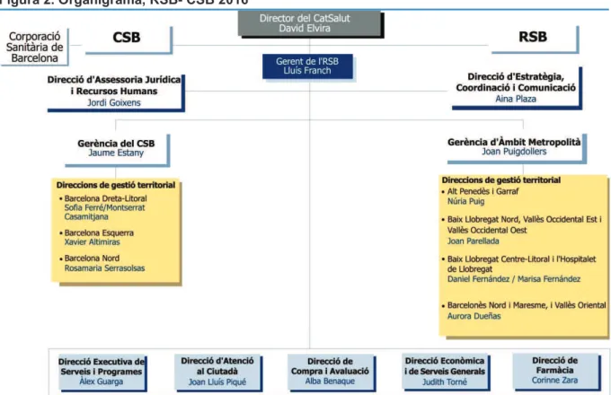 Figura 2. Organigrama, RSB- CSB 2016 