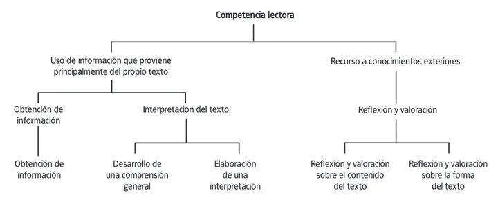 Figura 1.6  Relación entre el marco de evaluación de la competencia lectora y las subescalas de procesos (aspectos)